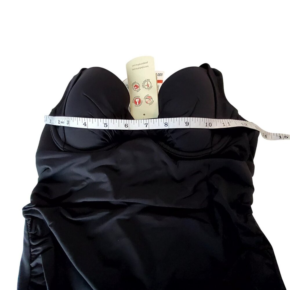 Tmmy Bahamas Black Padded Tankini Swimsuit With Adjustable Tie Back For Women XS - Picture 4 of 14